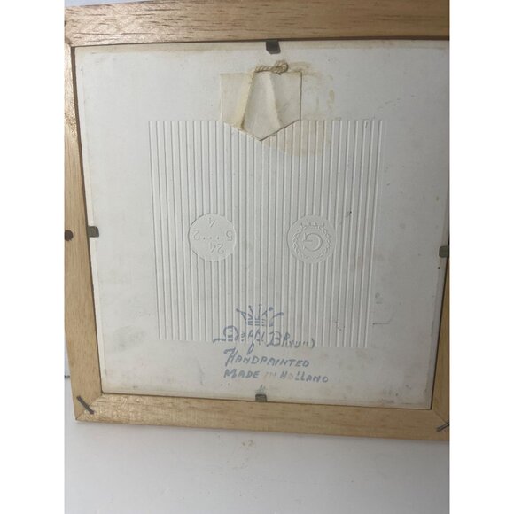 Delft Holland Blue & White Framed Hand Painted Tile 7”x7” - Picture 5 of 6